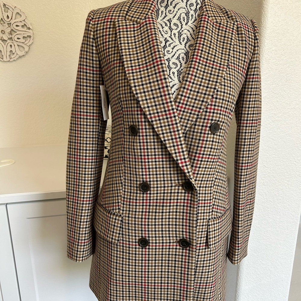 Aritzia Wilfred New Margaux Plaid Blazer Size 00 NWT
